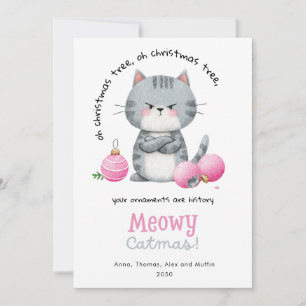 Funny Quote Cat Humour Pet Meowy Catmas Christmas Holiday Card