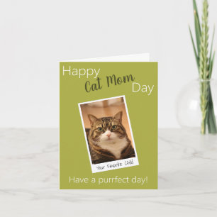 Funny Quote Cat Mum Mothers Day Custom Green photo Card