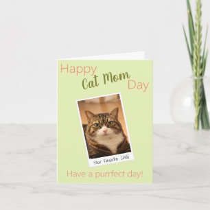 Funny Quote Cat Mum Mothers Day Custom Green photo Card