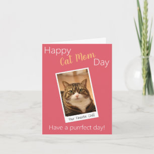 Funny Quote Cat Mum Mothers Day Custom Pink photo Card