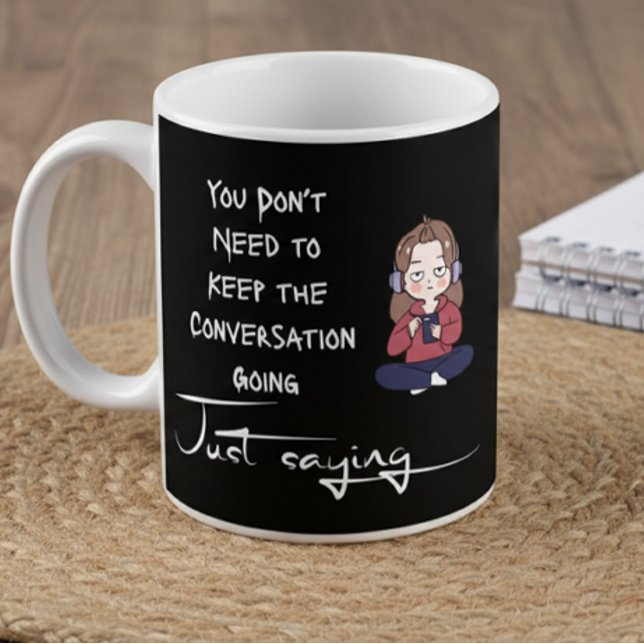 Funny Quote Chill Vibes Introvert Gift Mug (Mug for Introverts)