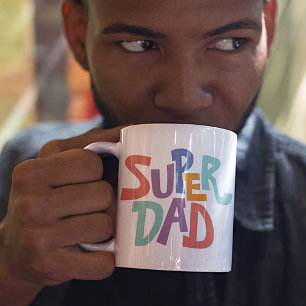 Funny Quote Cool Colourful Super Rad Dad Coffee Mug