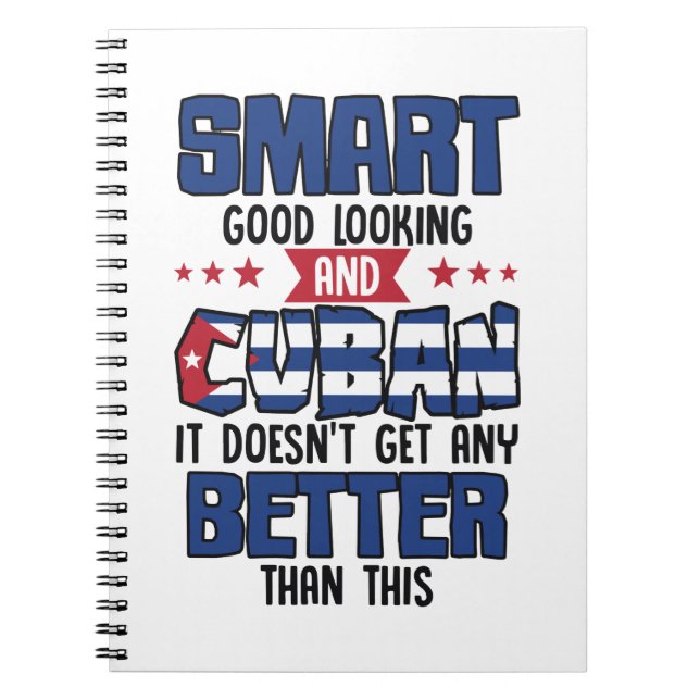 Funny Quote Cuban Flag Nationality Notebook (Front)