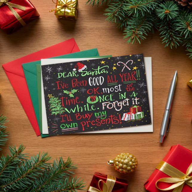 Funny Quote Cute Christmas Dear Santa  Card (Creator Uploaded)