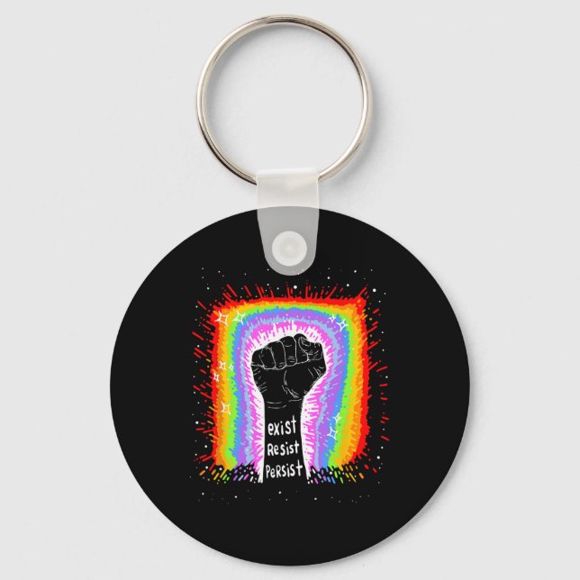 Funny Quote Exist Resist Persist... Design  Key Ring (Front)