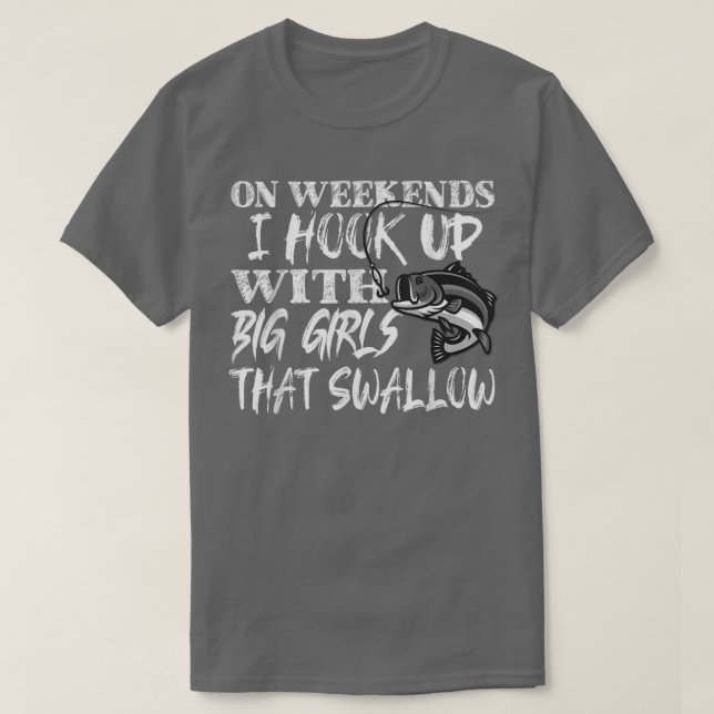 Funny Quote Fishing Printed On Back 1355  T-Shirt (Design Front)