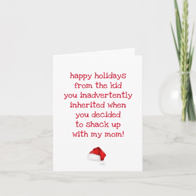 Funny Quote for Bonus Dad Christmas Card (Front)
