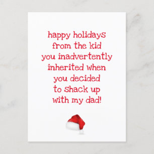 Funny Quote for Bonus Mum Christmas Postcard