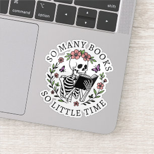 Funny Quote For Book Lover Floral Reading Skeleton