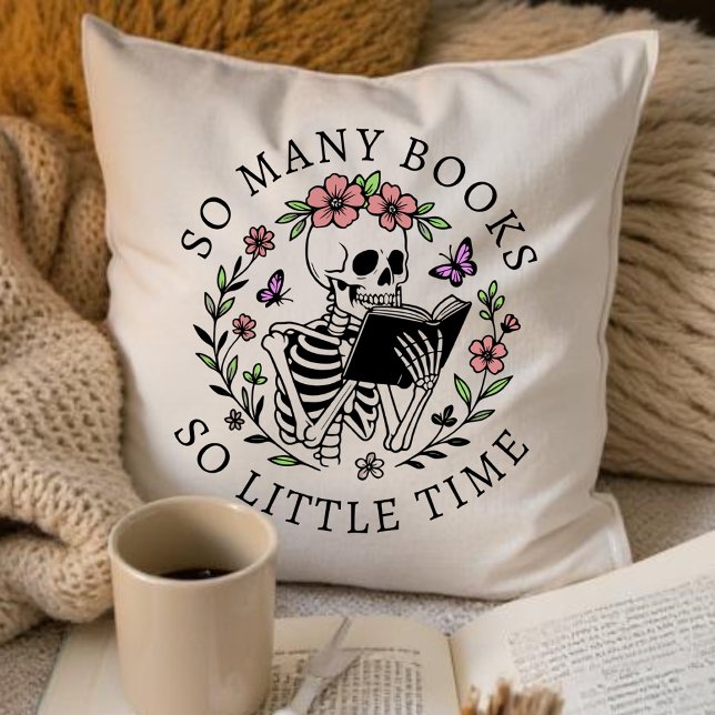 Funny Quote For Book Lover Skeleton Cushion (Creator Uploaded)