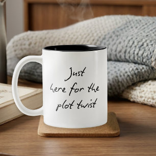 Funny Quote For Book Lovers Black and White Two-Tone Coffee Mug