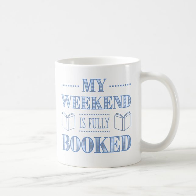 Funny Quote For Book Lovers Blue Typography Coffee Mug (Right)