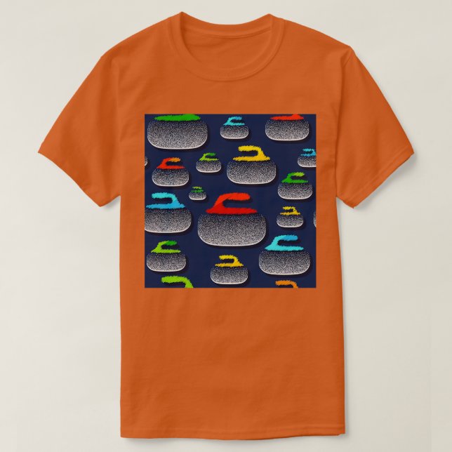 Funny quote for curling lover curling pattern T-Shirt (Design Front)