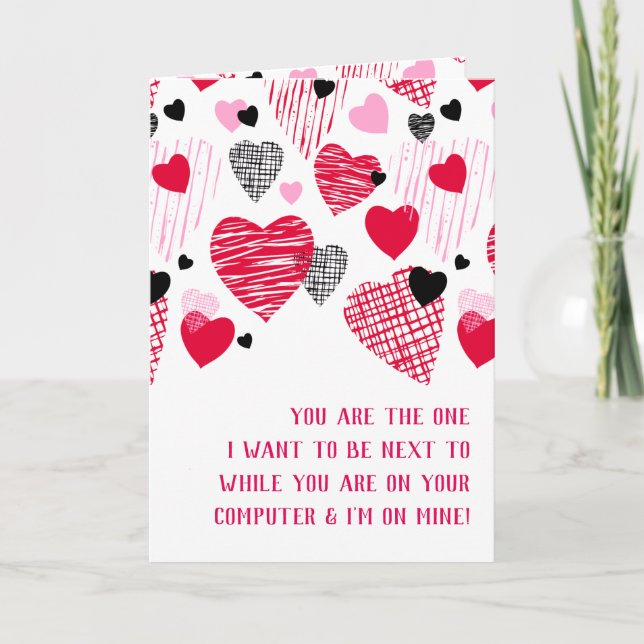 Funny Quote For Husband Cute Hearts Valentine's Holiday Card (Front)
