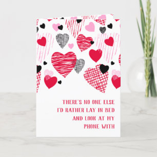 Funny Quote For Husband Red Hearts Valentine's Holiday Card