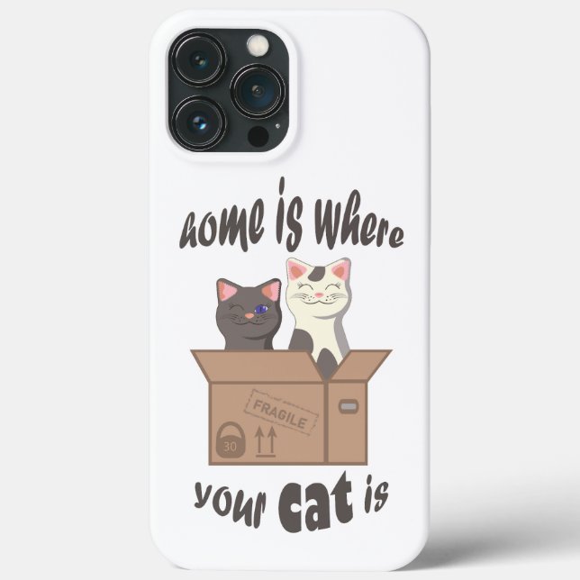 Funny quote Home is where your cat is Case-Mate iPhone Case (Back)