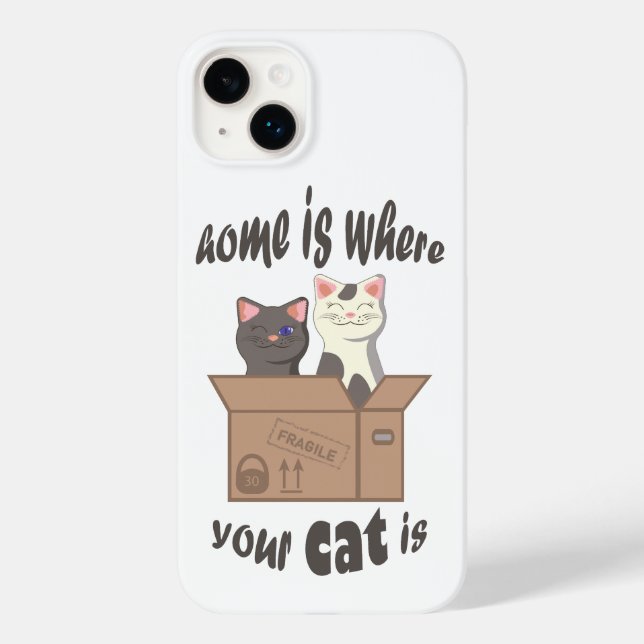 Funny quote Home is where your cat is Case-Mate iPhone Case (Back)