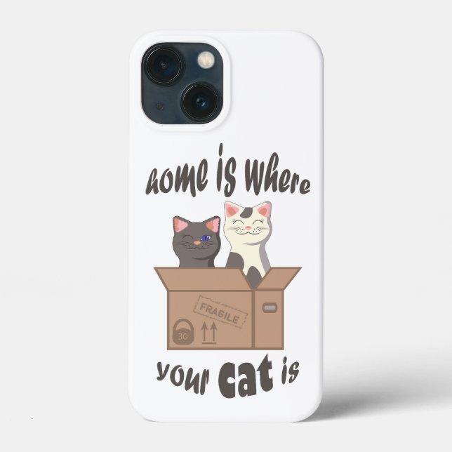 Funny quote Home is where your cat is Case-Mate iPhone Case (Back)