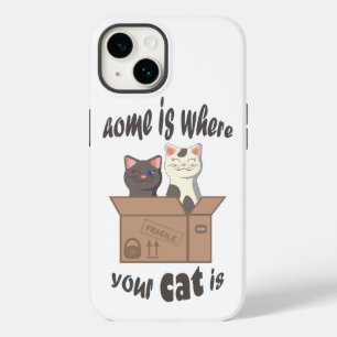 Funny quote Home is where your cat is Case-Mate iPhone 14 Case