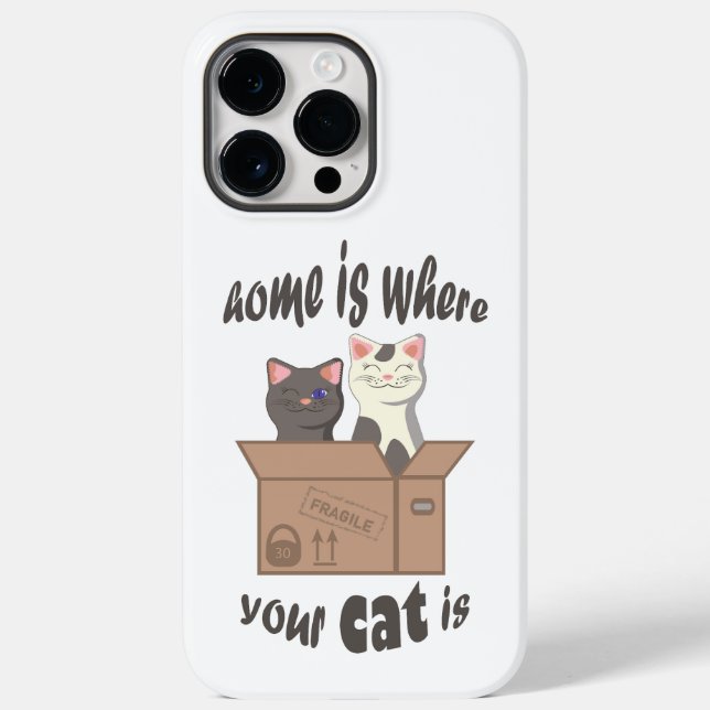 Funny quote Home is where your cat is Case-Mate iPhone Case (Back)