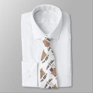Funny quote Home is where your cat is Tie