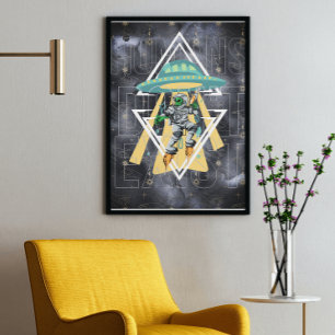 Funny quote Humans don't exist space themed Poster