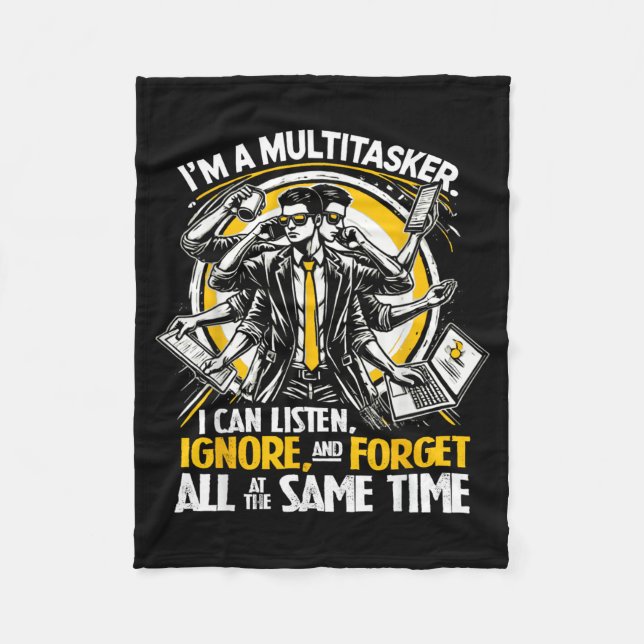 Funny Quote Humourous Multitask Funny Saying Fleece Blanket (Front)
