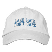 Funny Quote Lake Hair Don't Care Blue
