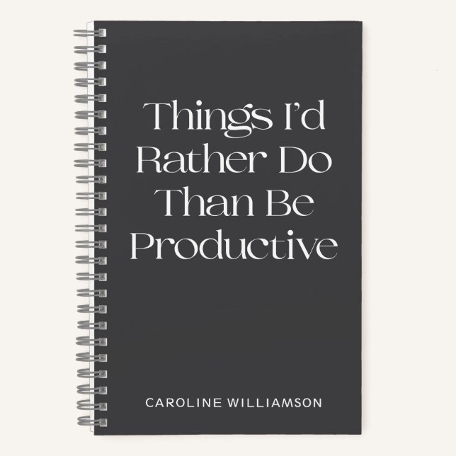 Funny Quote Lazy Procrastination Personalised Notebook (Front)