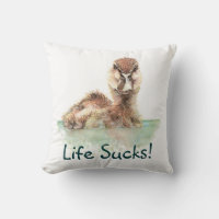 Funny Quote, Life Sucks, Angry Duck, Bird 