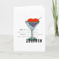 Funny Quote Martini Glass Greeting Card