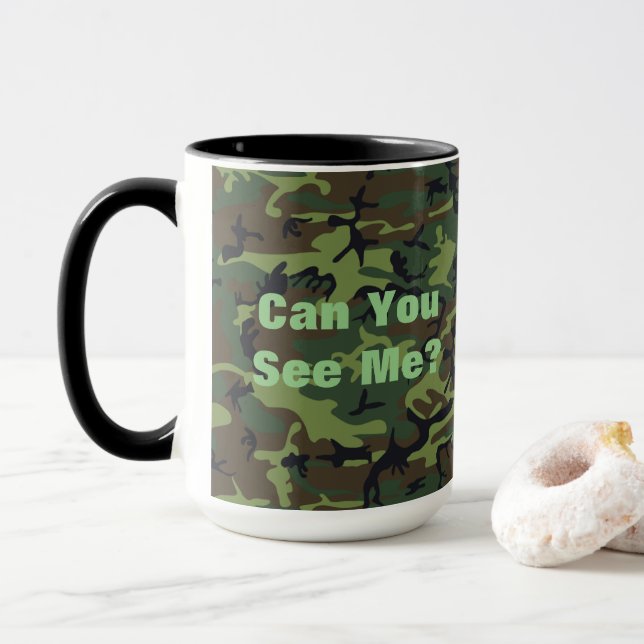 Funny Quote Military Green Camouflage Mug (With Donut)