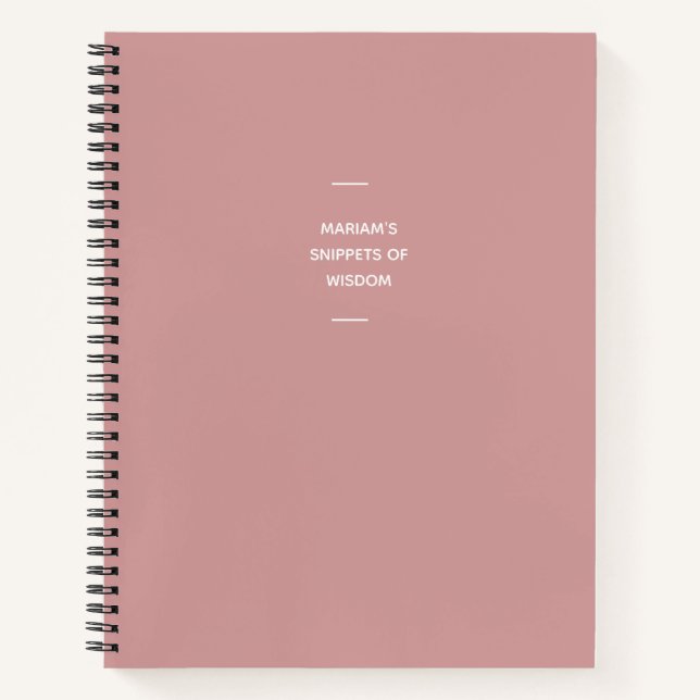 Funny Quote Name | Pink Modern Simple To Do List Notebook (Front)
