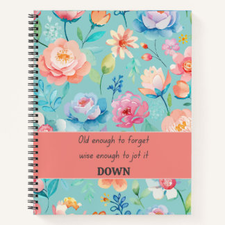 Funny Quote Notebook and Cute Floral Journal 
