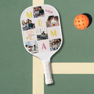 Funny Quote Personalised 6 Photos Pickleball Mum  Pickleball Paddle