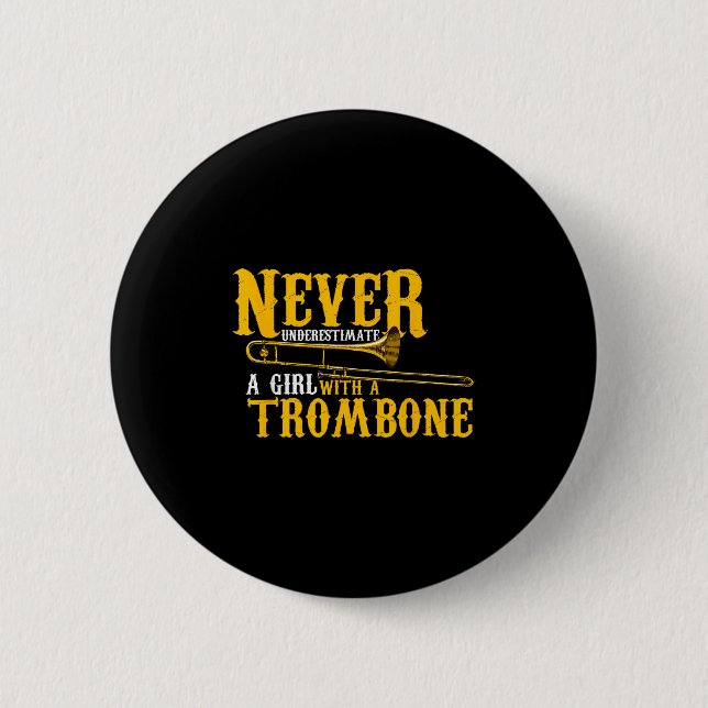 Funny Quote Play Never Underestimate A Girl With A 6 Cm Round Badge (Front)
