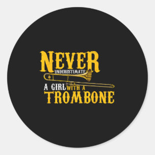 Funny Quote Play Never Underestimate A Girl With A Classic Round Sticker