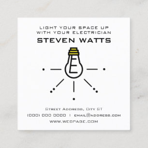 Funny quote pun style electrician square business card