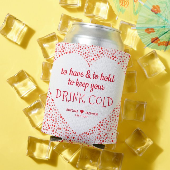 Funny Quote Red Pink Colourful Wedding Favour Drin Can Cooler (In Situ Summer)
