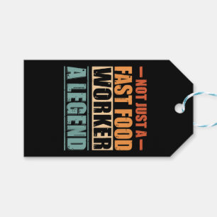Funny Quote Retro Fast Food Worker Gift Tags