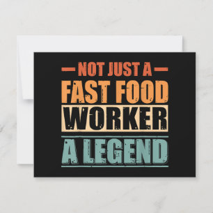 Funny Quote Retro Fast Food Worker Holiday Card