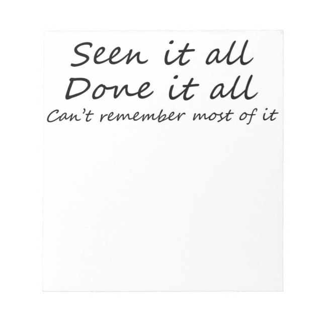 Funny quote sarcastic humor witty sayings birthday notepad (Front)