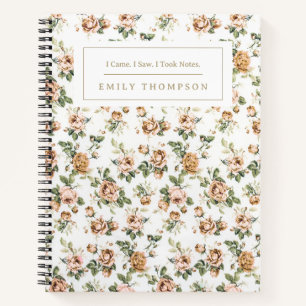 Funny Quote Vintage Floral Rose Cottagecore Notebook