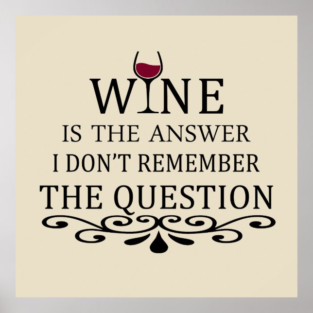 Funny quotes famous wine drinker slogan poster (Front)