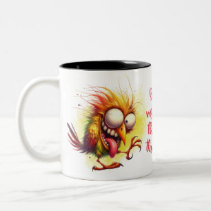 Funny Quotes Funny Quirky Whimsical Bird Two-Tone Coffee Mug