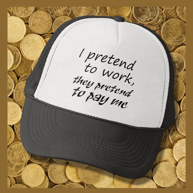 Funny quotes gifts modern joke coworker sarcasm trucker hat (Funny white elephant or secret Santa gift idea! Black and white hat for your coworker bestie. )