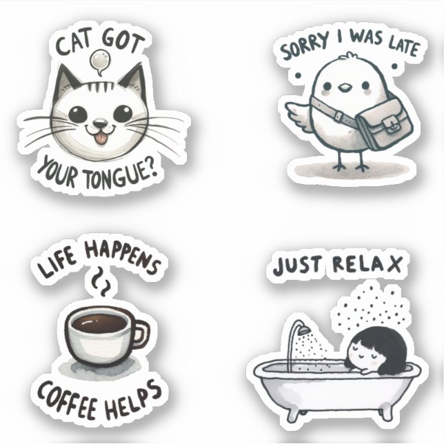 Funny quotes sticker pack (Front)