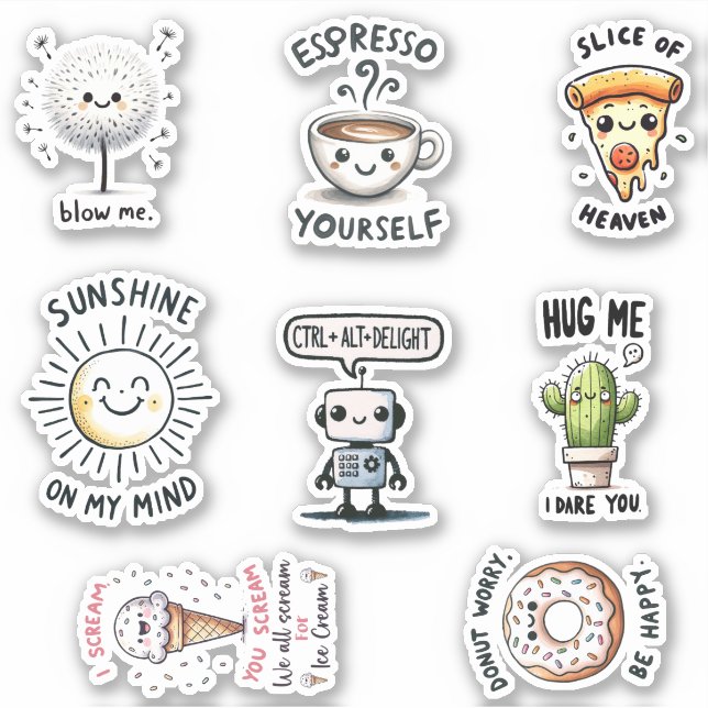 Funny quotes sticker pack (Front)