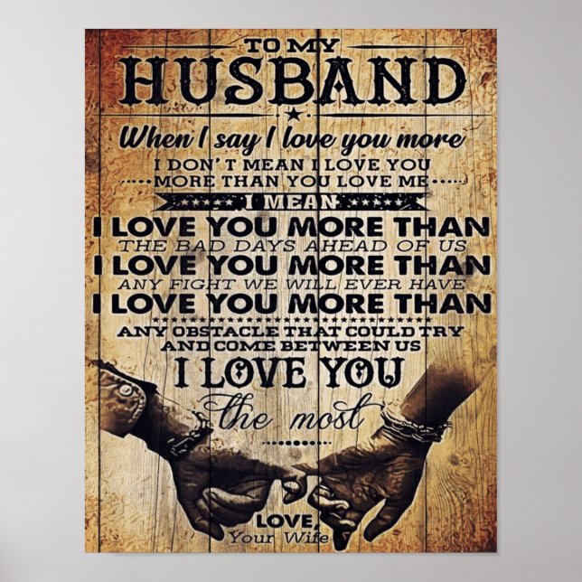 Funny Quotes To Husband | Gift For Your Man Poster (Front)