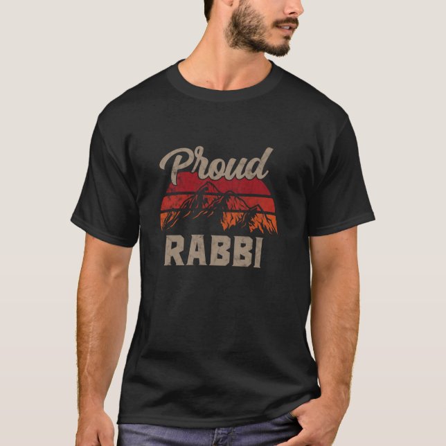 Funny Rabbi Superhero Vintage Men Dad T-Shirt (Front)